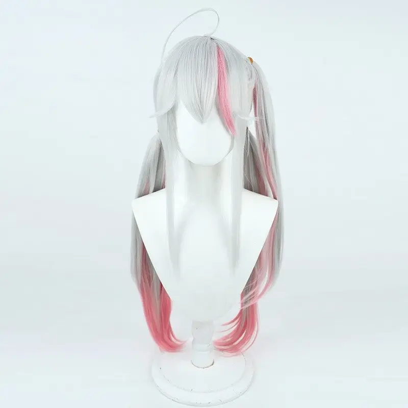 ゲームジャッカルコスプレウィッグシルバーホワイトコスプレウィッグピンクハイライト付きコミコンパーティー大人女性男性