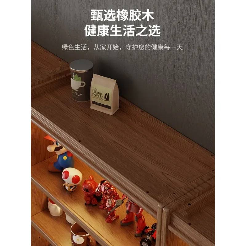 Solid wood bookcase storage, magazines, vertical cabinets, living room display, whole wall, combined cabinets