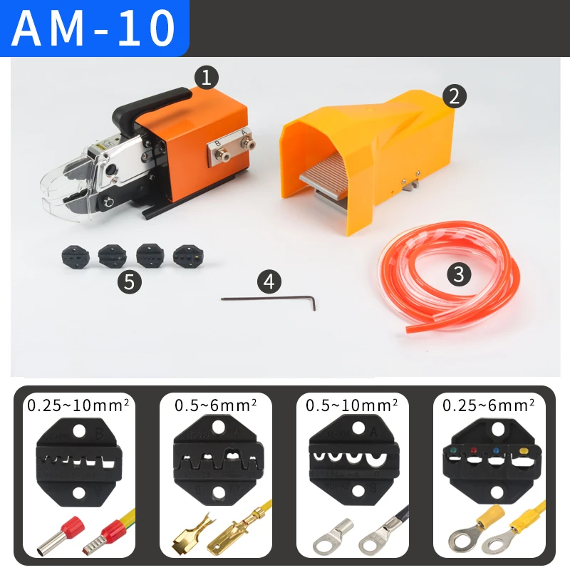 

AM-10 Мини-различные формы Пневматический инструмент для обжима JST Пневматическая машина для обжима клемм проводов