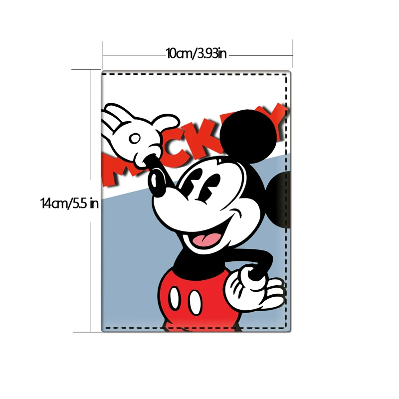 Disney-Couverture de passeport Minnie Cartoon pour femme, porte-passeport de voyage, cuir véritable, portefeuille pour carte de crédit, étui mignon pour billet