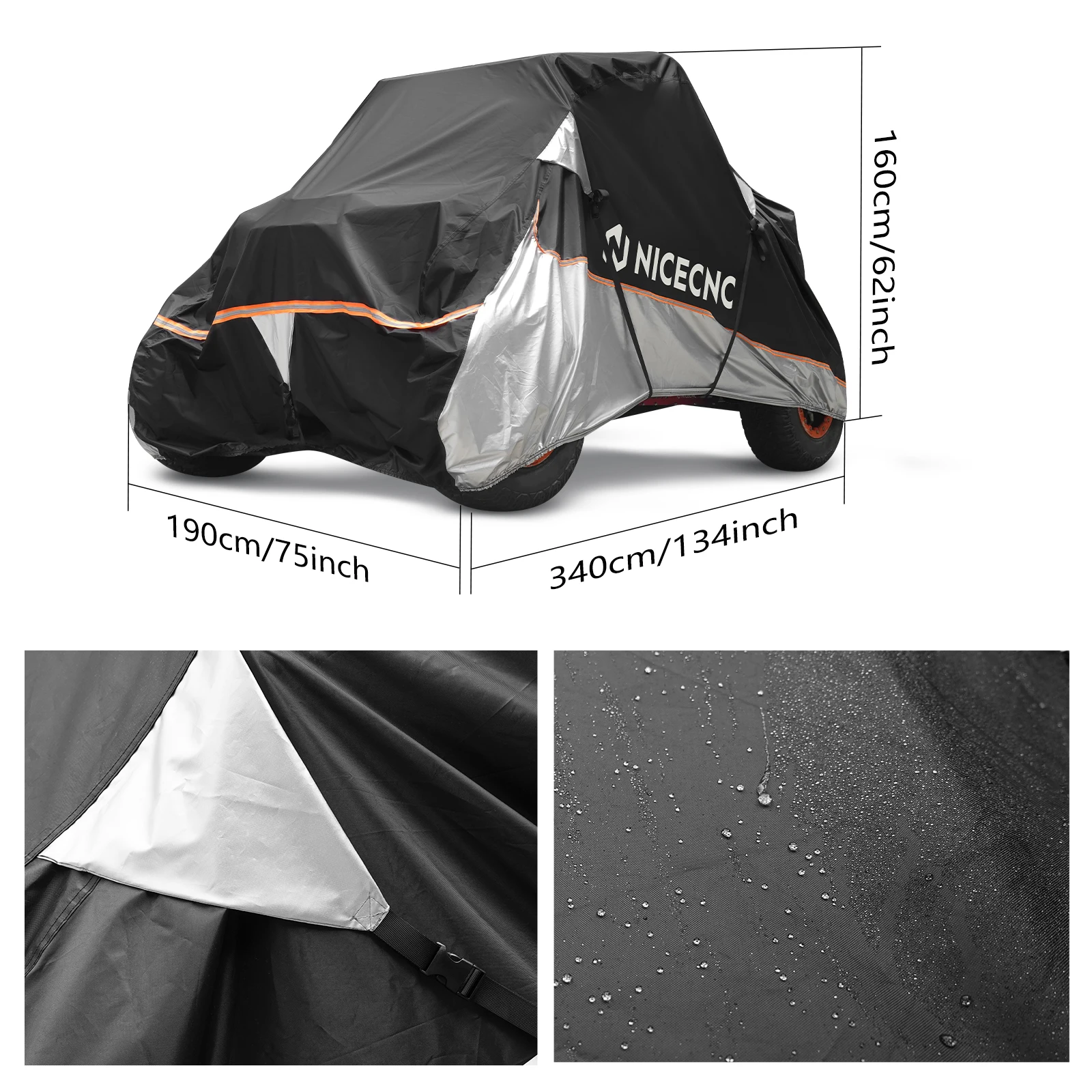 NICECNC For Can-Am Maverick X3 2013-2025 Waterproof UTV Cover For Can-Am Commander Polaris Kawasaki Honda image 2