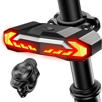 Luz trasera de bicicleta inteligente superior con señal de giro y luz de freno alarma antirrobo para bicicleta con control remoto, luz trasera de bicicleta impermeable IP65
