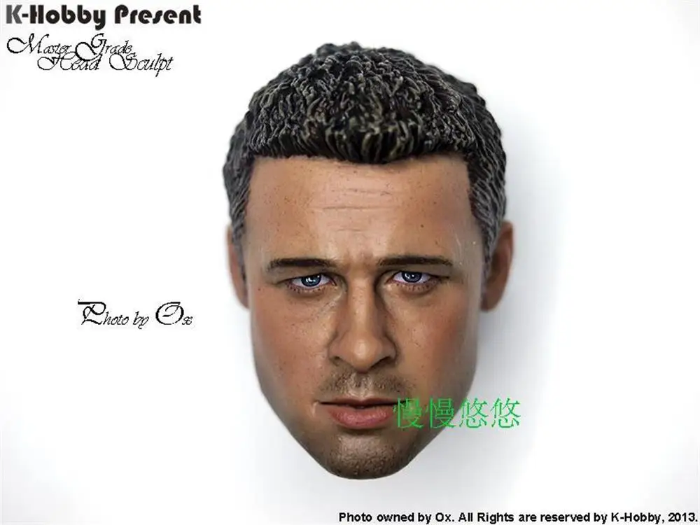 1/6 Male Guy Brad Pitt Fight Club Male Head Sculpture Carving with Hand Body Foot For Fans 12