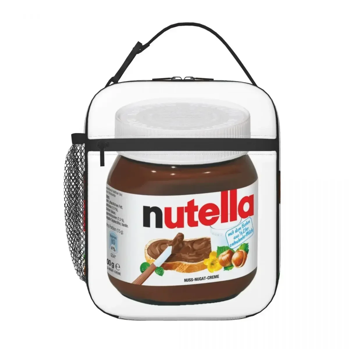 

Italy Nutellas Jar Insulated Lunch Bags for Work School Portable Thermal Cooler Bento Box Women Kids