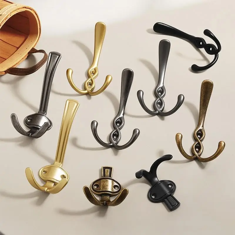 1pcs Zinc Alloy Bronze Wall Mounted Hook Rustic Key Coat Bag Hat Hanger Robe Hooks Hanging Kitchen Bathroom Room Coat Rack Hooks