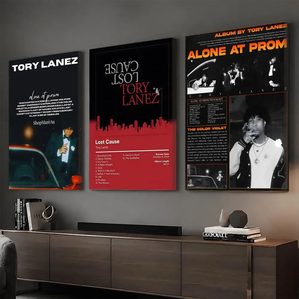 T-Tory Lanez Rapper Music Painting Calligraphy HD Modern Style Inner Frame Canvas Poster Bedroom Room Hallway Wall Art Decor