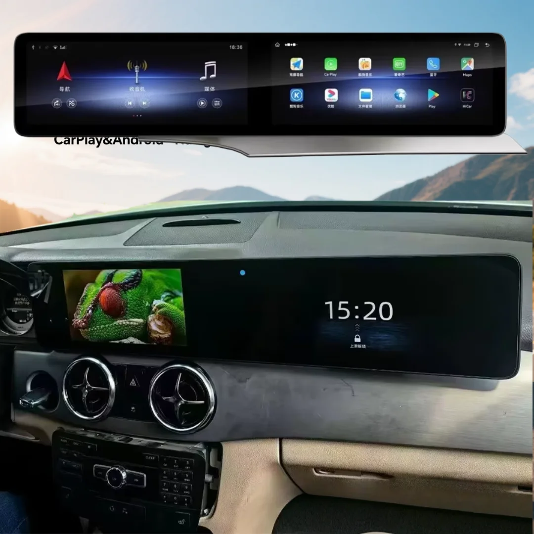 

Upgraded Interactive 25.6" dual Screen For Mercedes Benz GLK Class X204 2008-2015 Carplay Android Car Gps Navigatio Multimedia