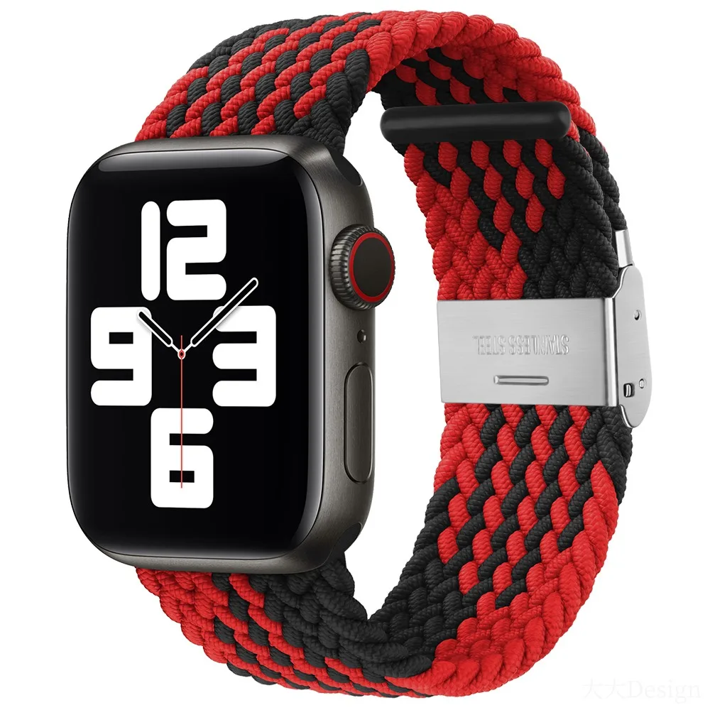 Плетеный нейлоновый ремешок для Apple Watch Band 45 мм 41 мм 44 мм 40 мм 49 мм 42 38 мм Браслет для iWatch Series 11 10 Ultra 9 8 7 6 5 3 SE