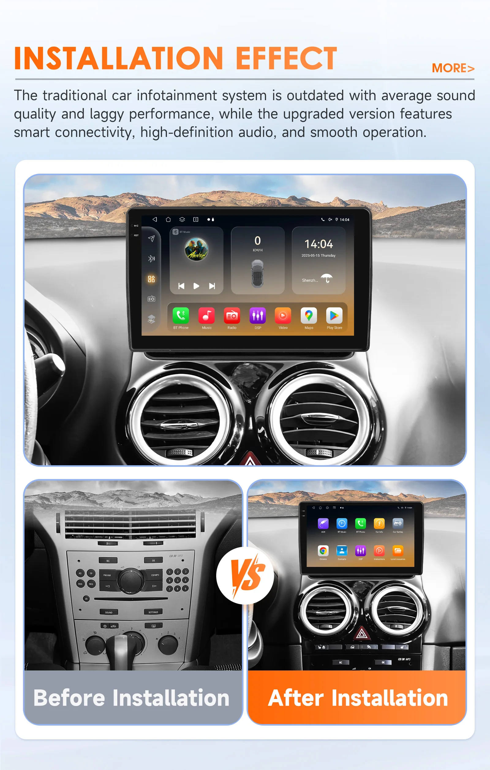 Hizpo Car Radio Multimedia Player For Opel Corsa D 2007-2012 Hatchback Van Wireless CarPlay Android 14 Auto Intelligent System
