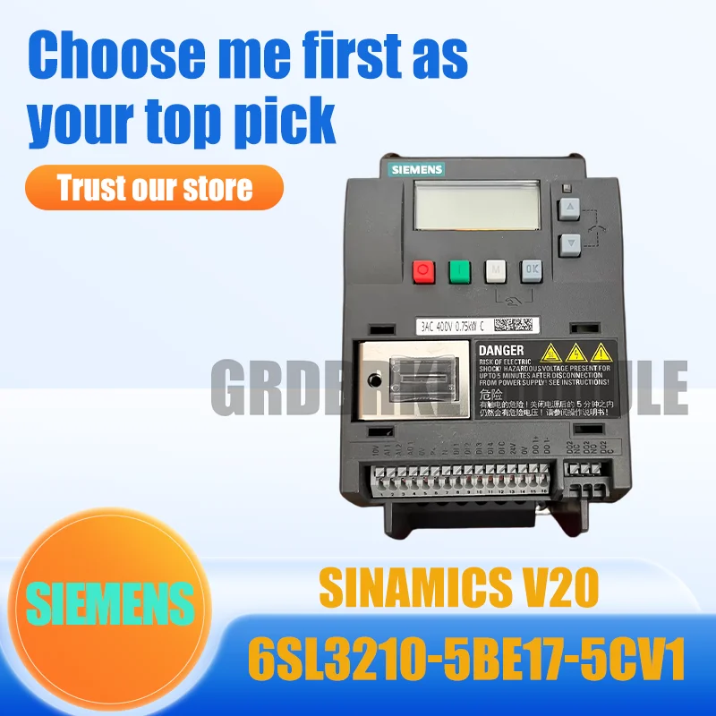 Новый Оригинальный Инвертор SIEMENS 6SL3210-5BE17-5CV1 V20 0.75кВт 380В с фильтром C3