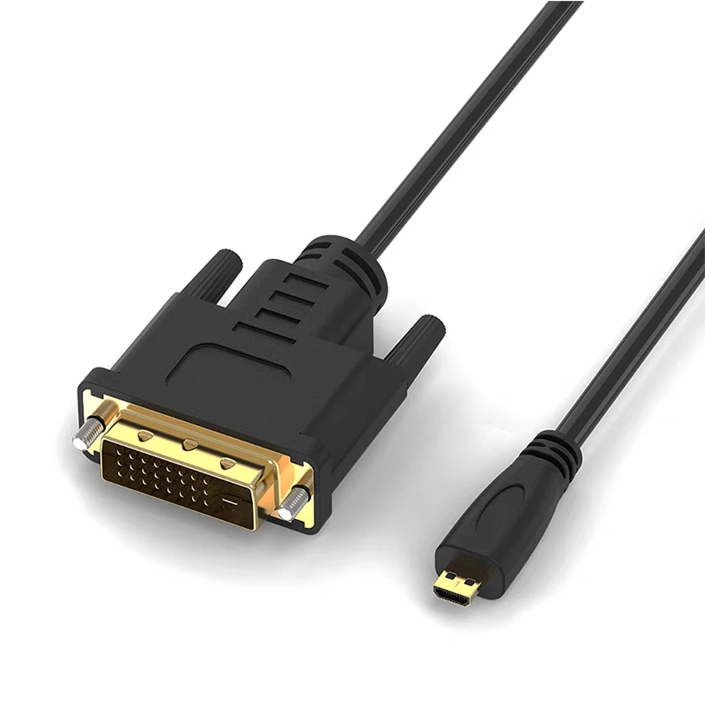 

1.8MAux Cable Micro HDTV Compatible Plug to DVI 24 1 Micro-HD to DVI High Speed Transfer Rate Conversion Line Strong Flexibility