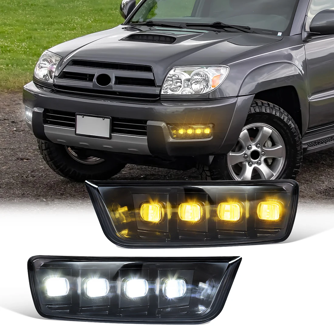 

Fog Lamp Assembly For Toyota 4Runner 4 Runner 2003 2004 2005 LED Daytime Running Lights Headlights White Yellow Turn Signal Lamp