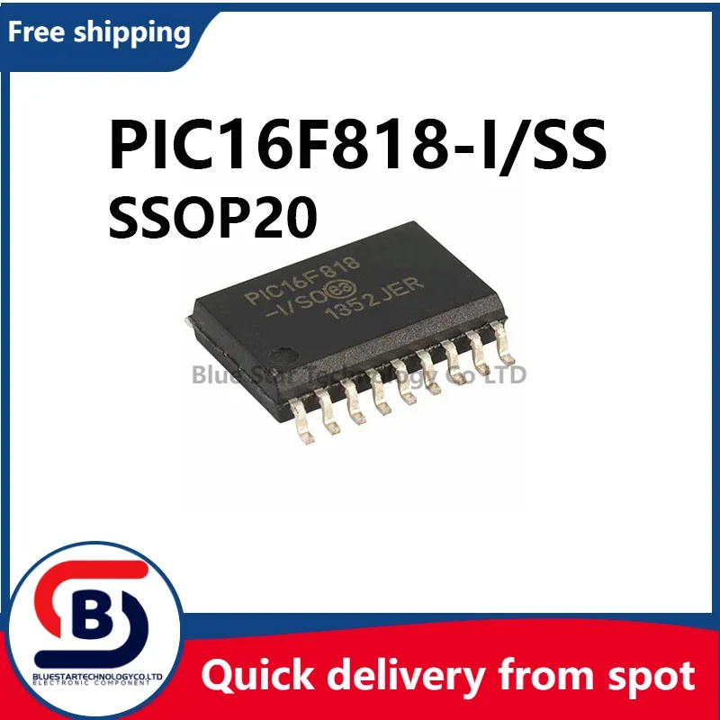 Free Shipping 10-50pcs/lots PIC16F818-I/SS PIC16F818 16F818 SSOP20 Quick delivery from spot