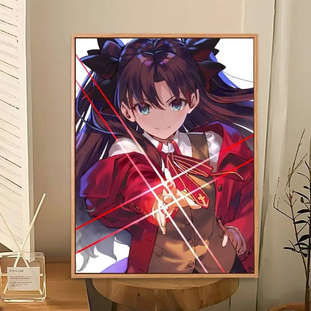 Tohsaka Rin Anime Girl Poster Perfect Space Sticker Self Adhesive for Office Home Theater Wall Art