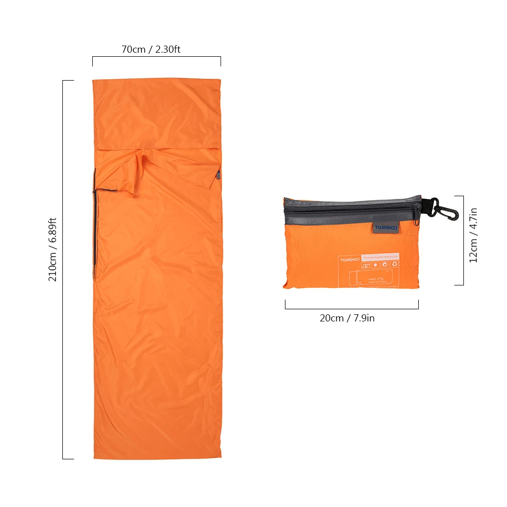 Sleeping Bag Lightweight Outdoor Liner Polyester Pongee Portable Single Sleeping Bags Camping Travel Hotel Sleep Bag 75*210CM