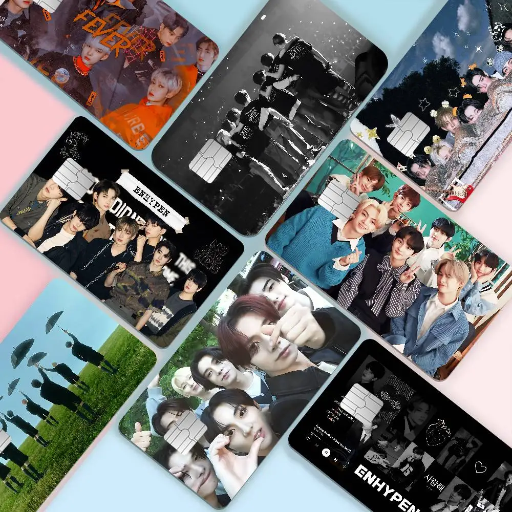 Kpop Group E-Enhypen 100% Hot Sale Amine Credit Debit Bank Card Bus Card Film Skin Sticker
