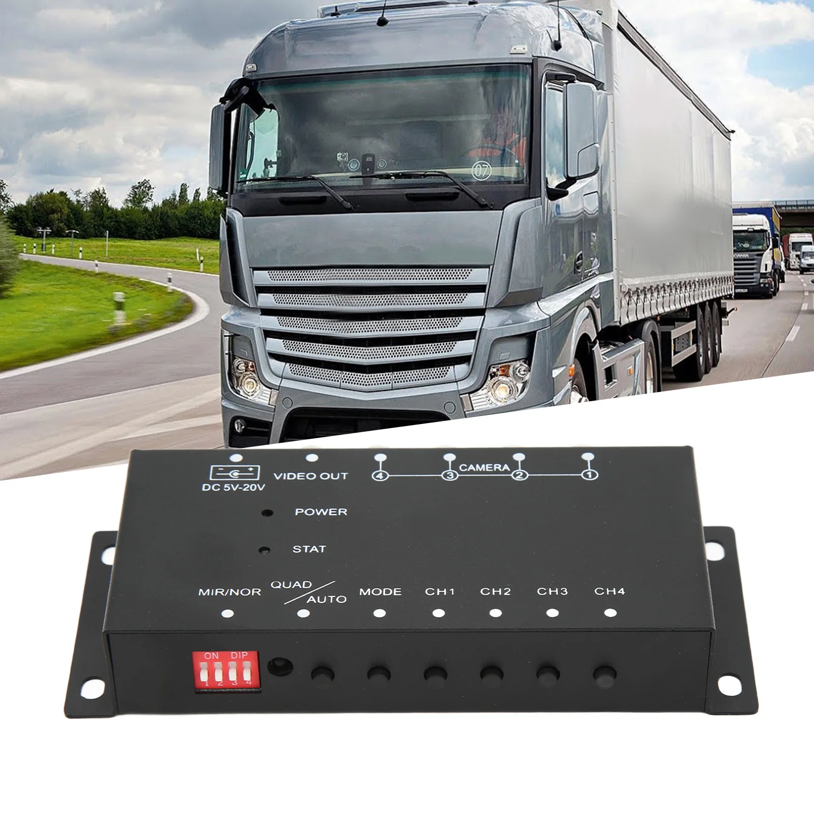 Vehicle Video Splitter Mobile Digital Video Splitter 4 Channel Mini Video Splitter 720P for Buses  Trucks Boats Yachts
