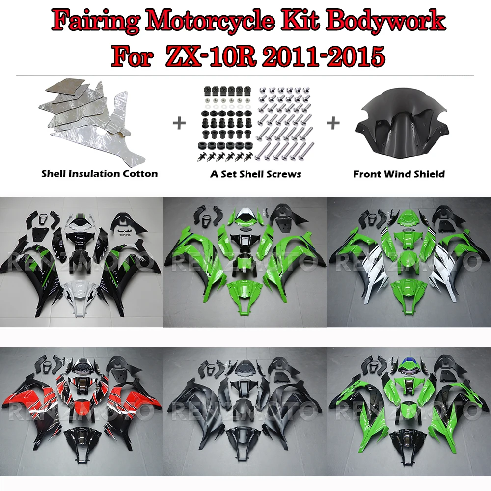 

Новый комплект обтекателей из ABS-пластика для Kawasaki Ninja ZX-10R ZX10R ZX-10 2011 2012 2013 2014 2015 (номера 11 12 13 14 15), комплект обвеса RZMT