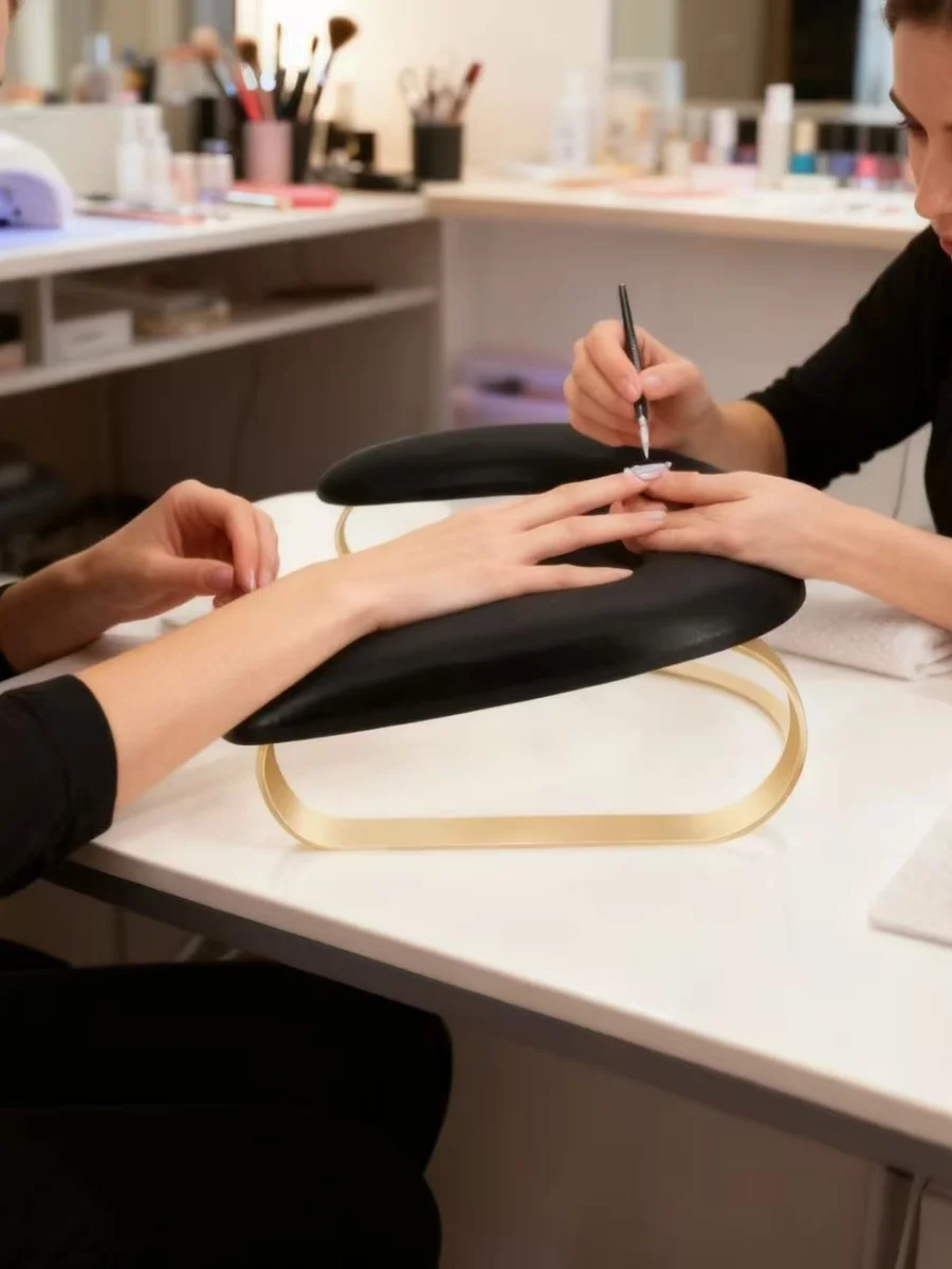 Groot manicurekussen met armleuning, zacht U-vormig vlinderhandkussen in Russische stijl, afneembaar en opvouwbaar, manicurehandkussen, speciaal ontworpen voor nagelsalons - afbeelding 2