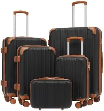

Lage Sets, 5 Piece Durable Suitcase, Lightweight Carry on Lage with PC+ABS Hardshell, Dual Spinner Wheels, TSA Lock and