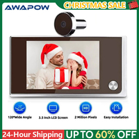 Awapow 3.5 Inch Doorbell Peephole Viewer Digital Door Camera 120° LCD 2 Million HD Pixels Cat Eye Door Bell Outdoor Monitor