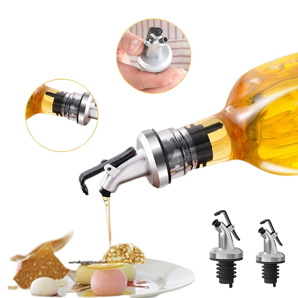 2 pçs garrafa de óleo rolha bloqueio plug selo à prova de vazamento de qualidade alimentar bocal de borracha pulverizador licor distribuidor vinho pourer cozinha