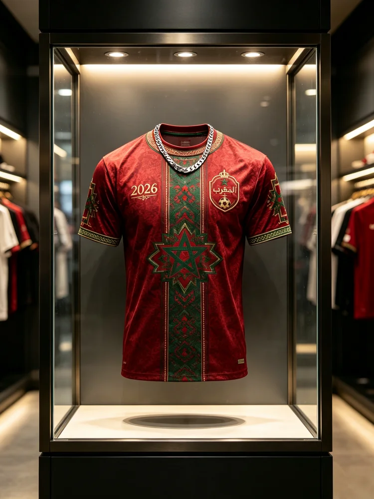 2026 Summer Moroccan Folk-style Casual Retro Football Commemorative T-Shirt Breathable Soft Streetwear Men Women Family Kid Tees