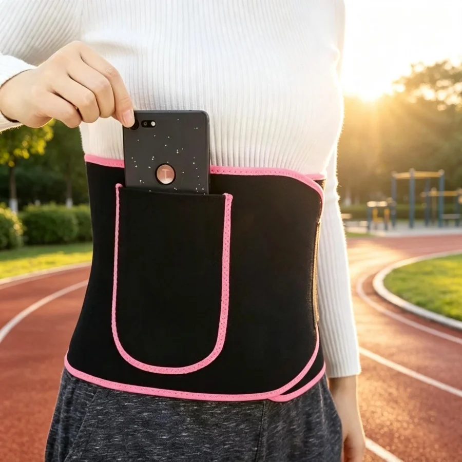 Sauna Sweat Waist Trainer Belt, Sports Fitness Waist Support, Sweat Enhancing Abdominal Trainer for Running Squat Workout