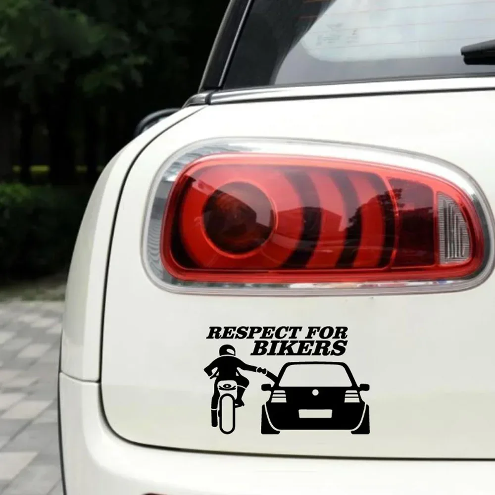 1pc Funny Respect For Bikers Waterproof Vinyl Sticker for Car Motorcycle Helmet Laptop Tank Fairing Auto Exterior Styling Decal