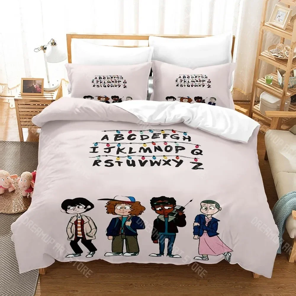 

3D Print Stranger Millie Bobby Brown Bedding Set Single Twin Full Queen King Size Bed Set Aldult Kid Bedroom Anime Bed Sheet Set