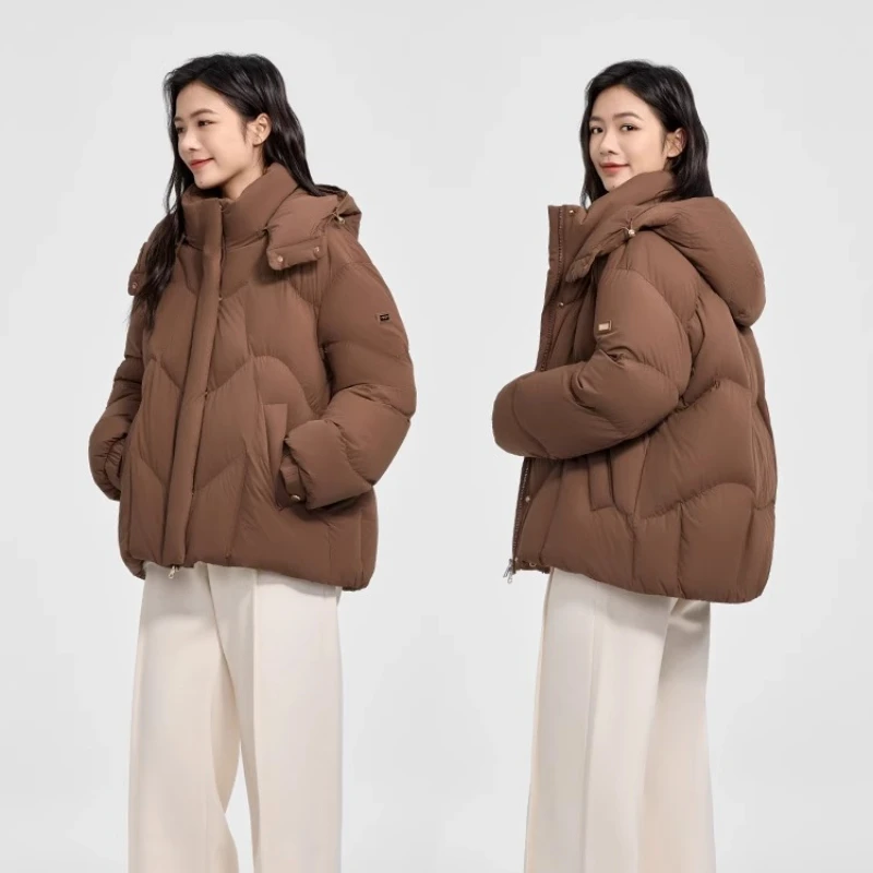 Piumino da donna Chericom con cappuccio staccabile Piumino invernale Nuova collezione Piumino corto Solido Abbigliamento moda Y309735Y