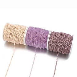 1Meter Stainless Steel Gold Plated Colorful Crystal Beads Chains for DIY Jewelry Making Necklace Bracelet Wholesale Supplies