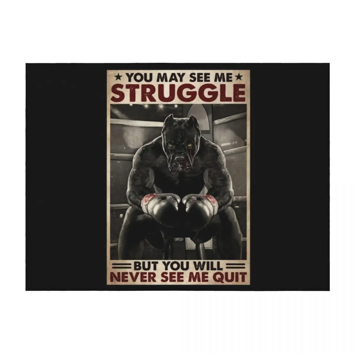 

Pitbull boxing you may see me struggle but you will never see me quit Throw Blanket Plaid on the sofa Sofa Blankets