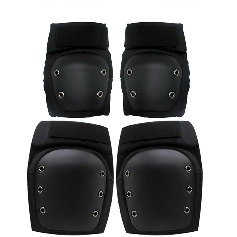 Ski Skating Hard Knee Elbow Pads 4pcs Set Snowboard Roller Skating Riding Skateboard Skating Men Women Protection