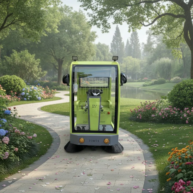 YG Customized New Electric Riding Road And Warehouse Sweeper, Semi Enclosed, 220 Garbage Bins, 1200W AC Motor, Efficiency 6000m/