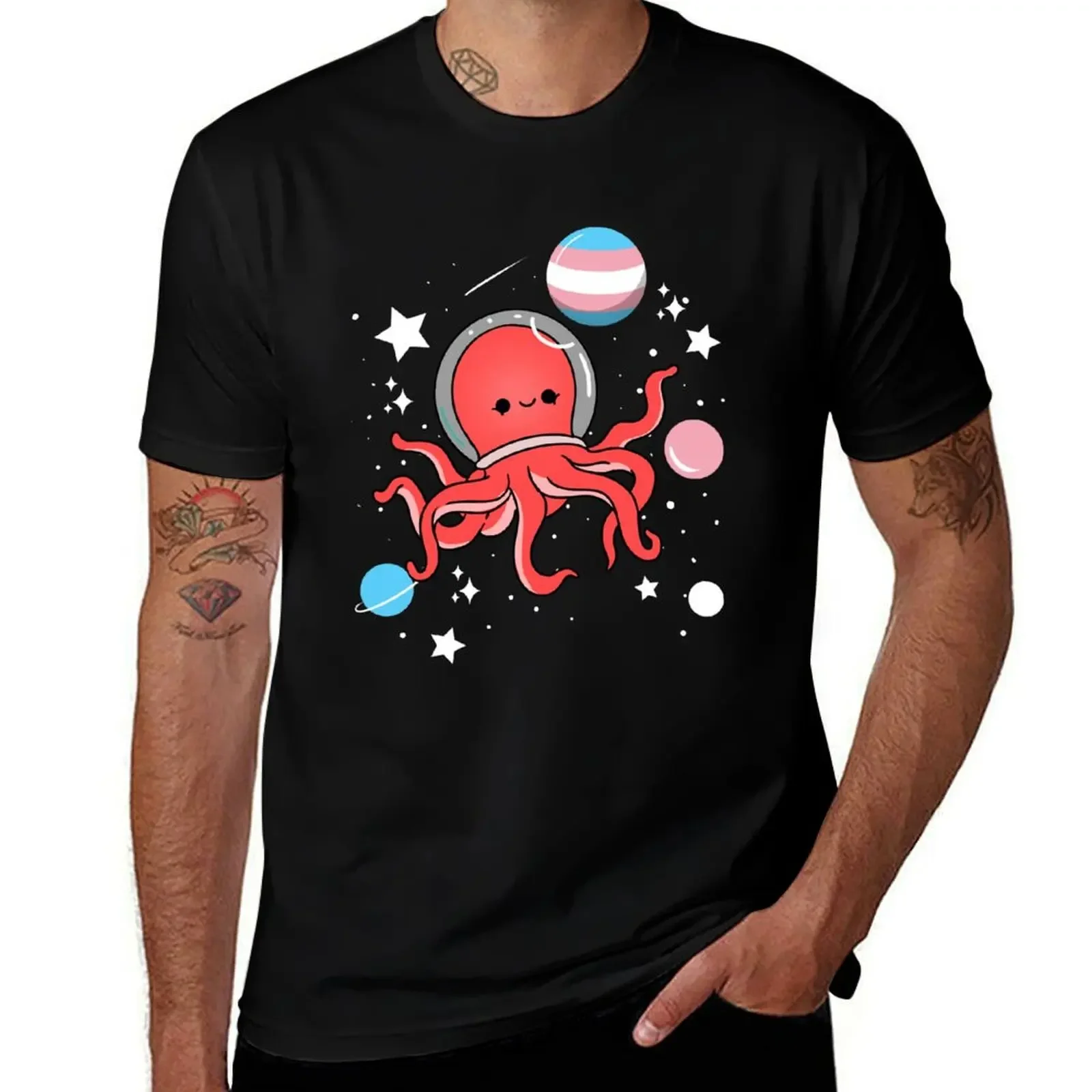 

Octopus Astronaut Trans Pride T-Shirt graphic tee shirt luxury t-shirt funny t shirts men
