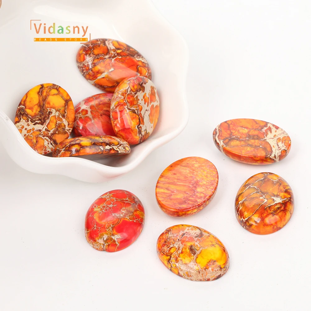 Pierre naturelle Jie Mian Orange, sédiments de mer, jaspe pour la fabrication de bijoux, rond, ample, accessoires de bricolage, Bracelet et collier, 18x25mm, 1 pièce