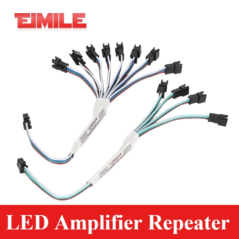 DC5-24V 1 to 4/8 Mini TTL Signal LED Amplifier Repeater for WS2811 WS2812B SK6812 3Pin Addressable RGBIC LED Strip String Module