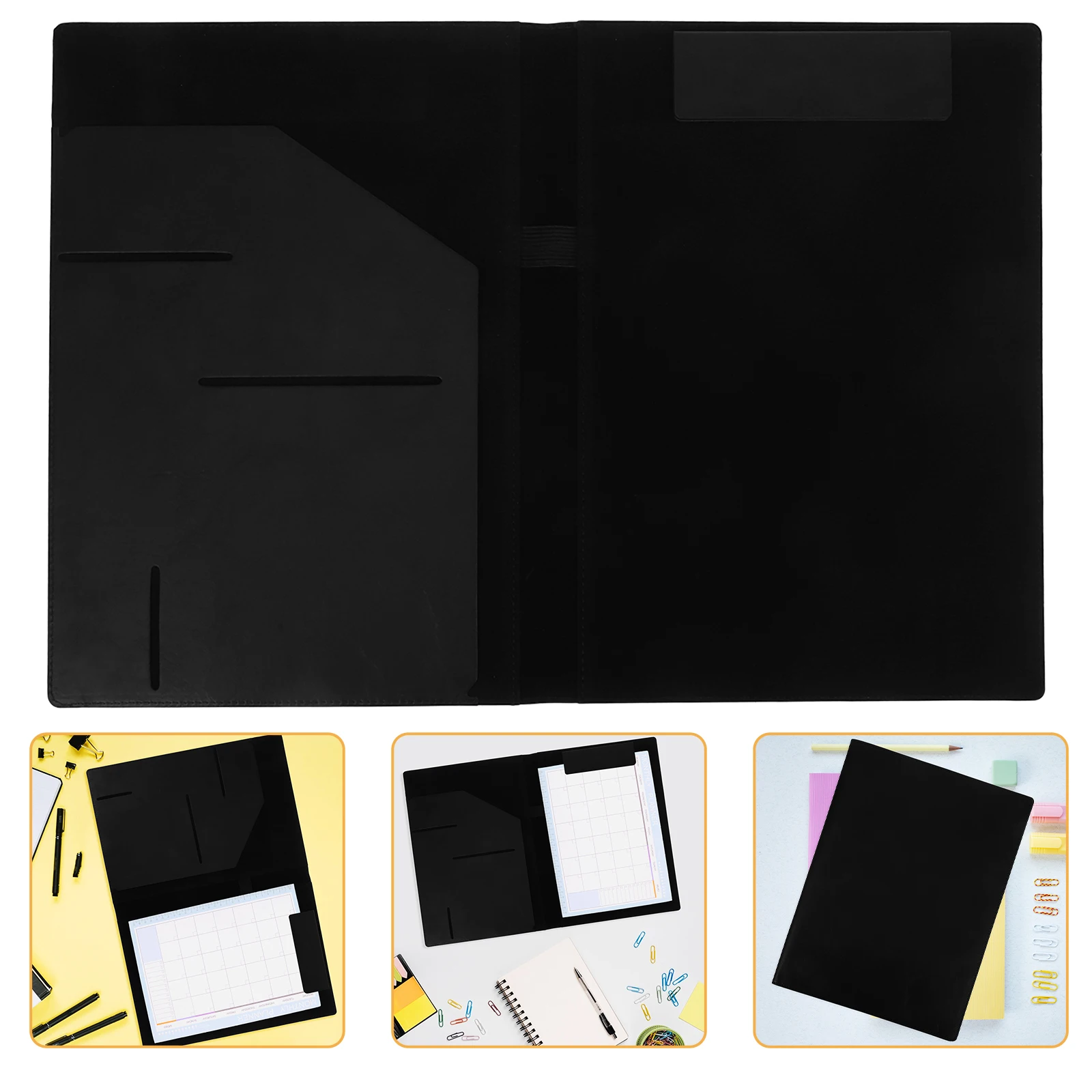 Магнитная папка А4, органайзер для делового портфеля, ночной черный держатель для документов из искусственной кожи, офисное хранилище, конференция