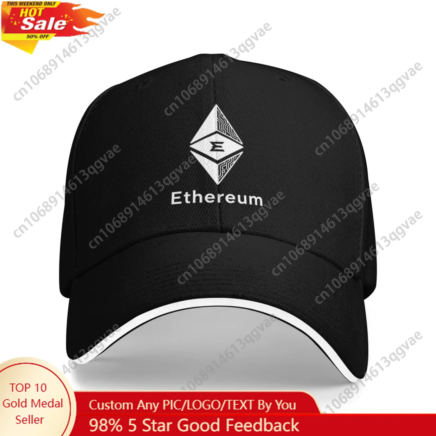

Ethereum Print Baseball Cap Unisex Adjustable Sandwich Hat Vintage Outdoor Summer Travel Sun Snapback Baseball Cap Hat Web3 Fans