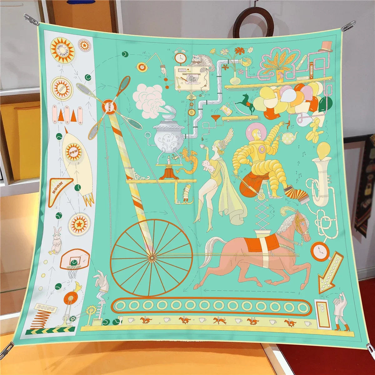 High Quality Desktop Double-sided Printing 90CM Tube Top Scarf Large Square Women's Thin Shawl Fashion Trend image 3