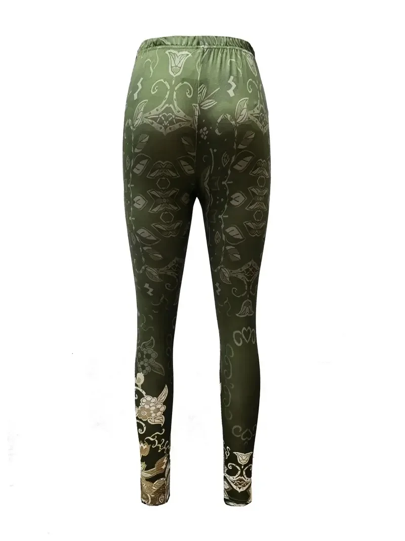 Full-body printed stretch comfortable casual slim-fit hip lift sports leggings for women