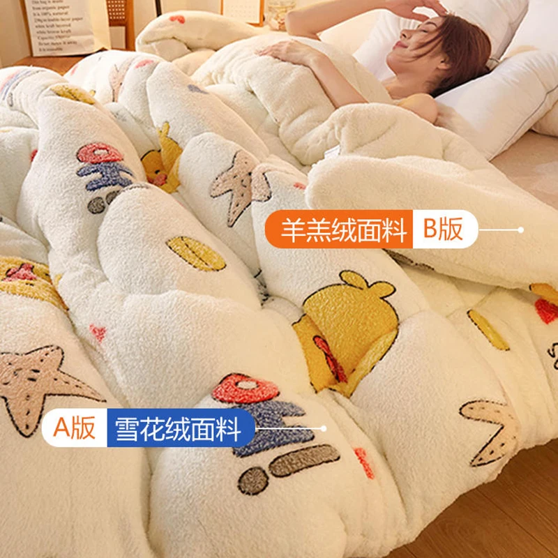 

Winter lamb wool quilt winter thickened warm autumn and winter milk velvet comforter quilt core single dormitory