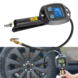 With Inflator Hose Nozzles Car Tester Tire Pressure Gauge 0-255Psi 0-18Bar Monitor Inflation Gun Motorcycle Bike Tyre Manometro