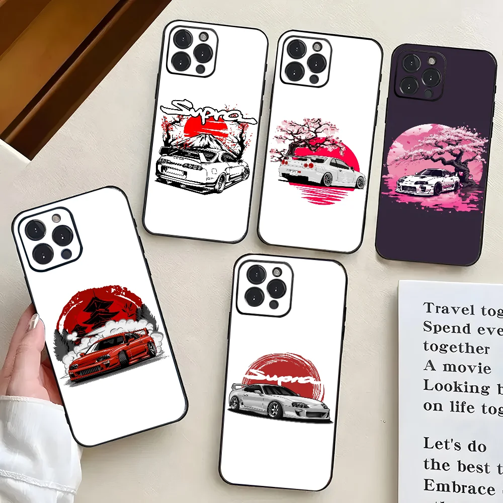 1 STÜCK Cooles Auto T-ToyotaS GR S-Supra Handyhülle Silikon Weich für iPhone 16 15 14 13 12 11 X XR Plus Pro Max Plus