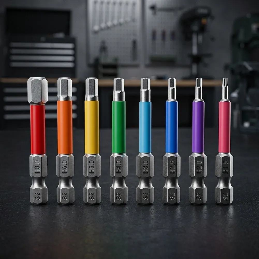 Japan Made VESSEL Magnetic Hex Screwdriver Bits 2.5 3 4 5 6 mm Material 6.35mm Shank 65mm Length for Power Tools