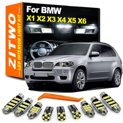 완벽한 자동차 LED 전구 인테리어 도어지도 발 트렁크 라이트 키트 BMW X1 E84 F48 X2 F39 X3 E83 F25 X5 E53 E70 X6 E71 액세서리