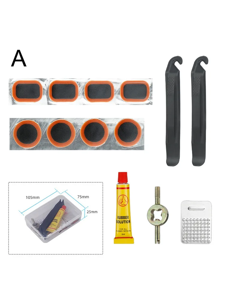 AliExpress UK Roadside Bike Maintenance Puncture Patch Set Bike Repair Tools Bicycle Tire Patch Sandpaper For Tire Repair Vulcanizing Patches