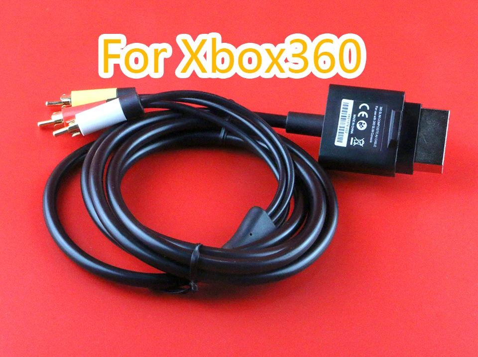 10PCS Black 1.8M/6FT Video Audio Cable Cord AV Composite Cable Component VGA For Xbox 360 S For Xbox 360 Slim AV Cable