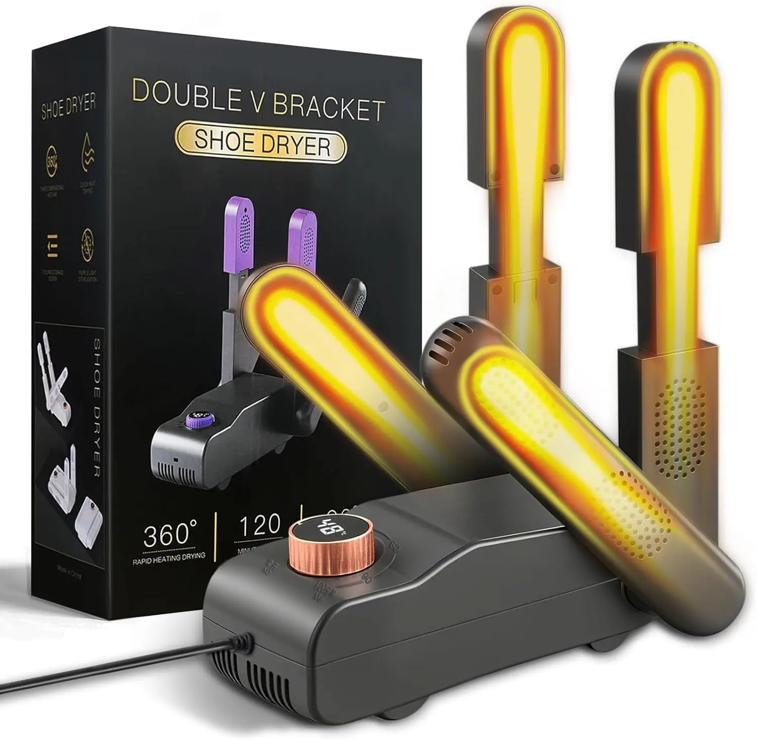 

Boot Dryer Shoe Dryer - Glove Dryer and Boot Warmer Heat Blower for 4 Pairs Everlasting Comfort